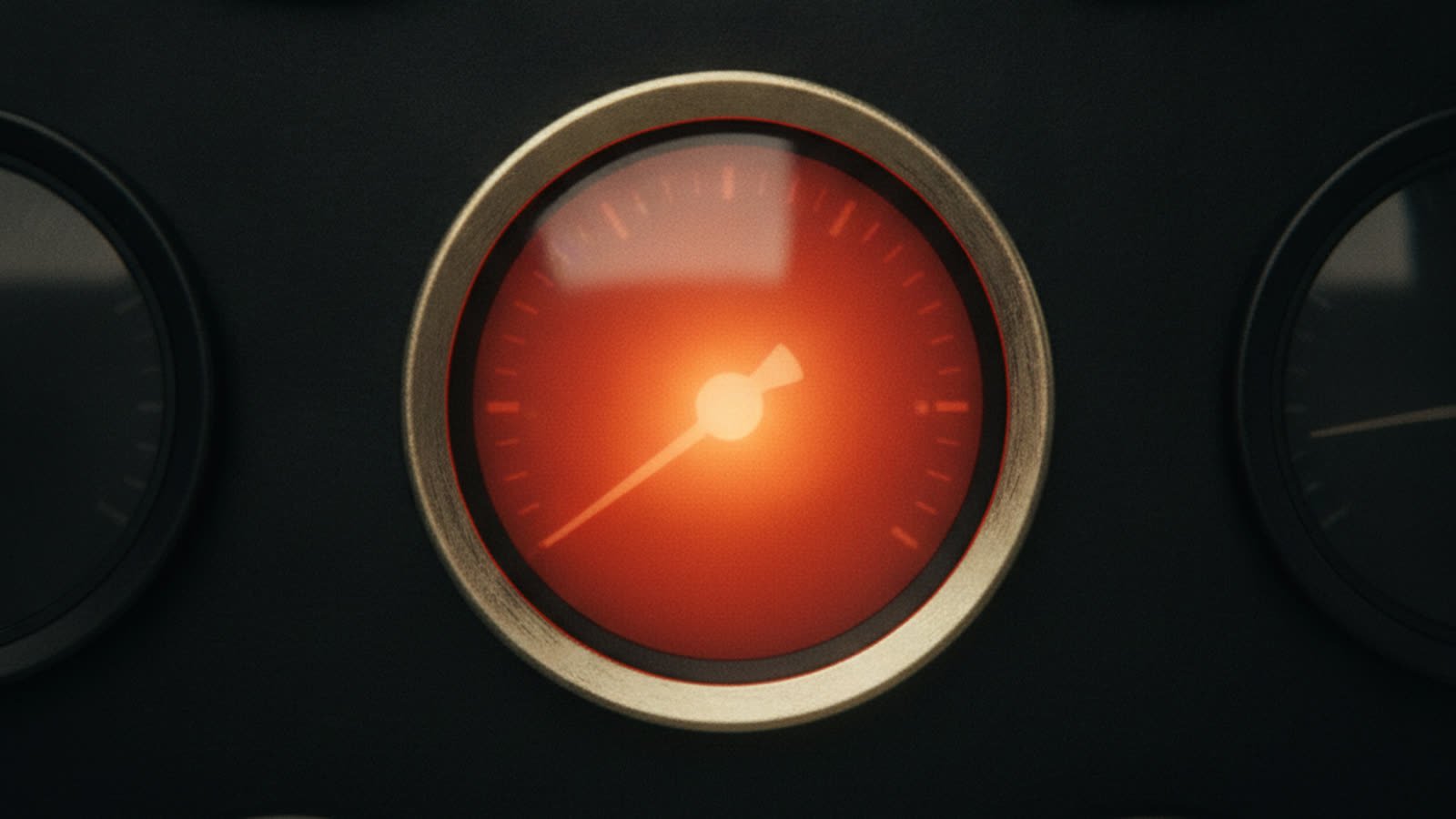 A single illuminated gauge glowing on a dark instrument panel, standing in for a report that shows one metric and leaves the rest dark.